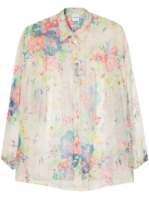 ASPESI floral-print crepon shirt - Pink