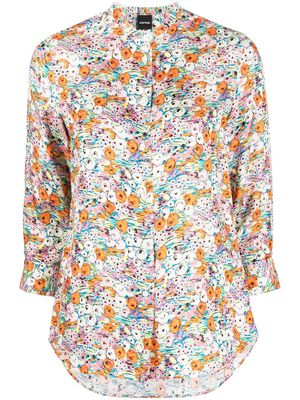 ASPESI floral-print silk-blend blouse - Pink