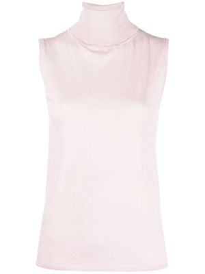 ASPESI funnel neck sleeveless top - Pink