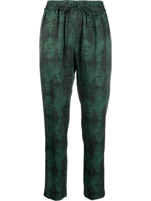 ASPESI graphic-print cropped trousers - Green