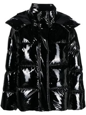ASPESI high-shine hooded puffer jacket - Black