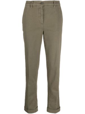 ASPESI high-waist gabardine tapered trousers - Green