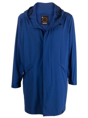 ASPESI hooded single-breasted button coat - Blue