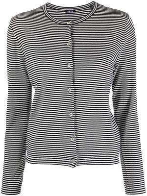 ASPESI horizontal-stripe cotton cardigan - White