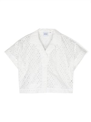 Aspesi Kids broderie-anglaise cotton shirt - White