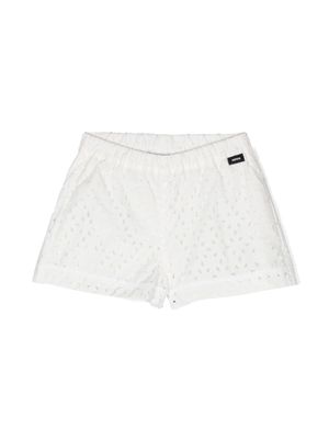 Aspesi Kids broderie-anglaise cotton shorts - White