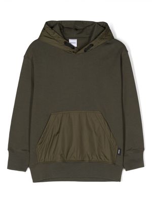 Aspesi Kids cotton pouch-pocket hoodie - Green