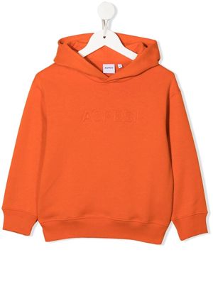 Aspesi Kids embossed-logo cotton hoodie - Orange