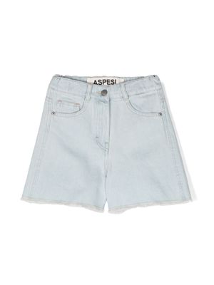 Aspesi Kids frayed denim shorts - Blue