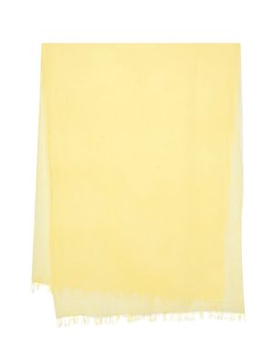 Aspesi Kids frayed-hem cotton scarf - Yellow