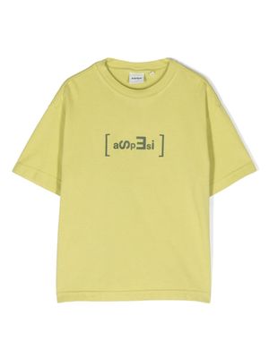 Aspesi Kids logo-appliqué cotton T-shirt - Green