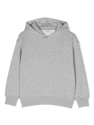 Aspesi Kids logo-embossed cotton hoodie - Grey
