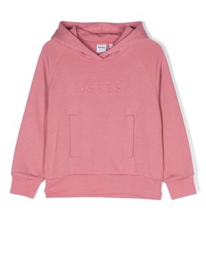 Aspesi Kids logo-embossed cotton hoodie - Pink
