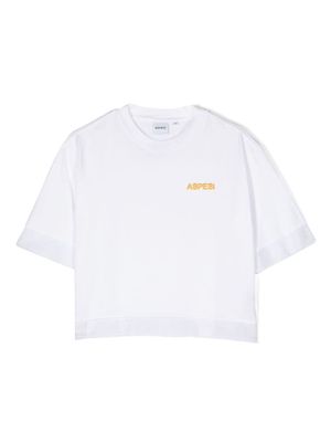 Aspesi Kids logo-embroidered T-shirt - White