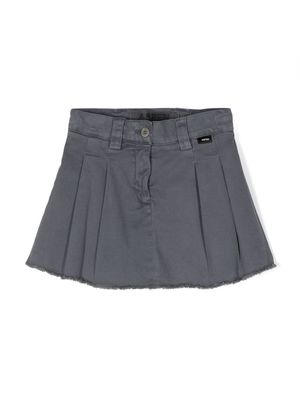 Aspesi Kids logo-patch pleated miniskirt - Grey