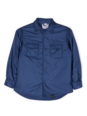 Aspesi Kids logo-patch shirt jacket - Blue