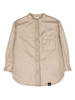 Aspesi Kids logo-patch shirt jacket - Neutrals