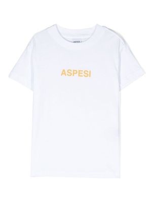 Aspesi Kids logo-print cotton T-shirt - White