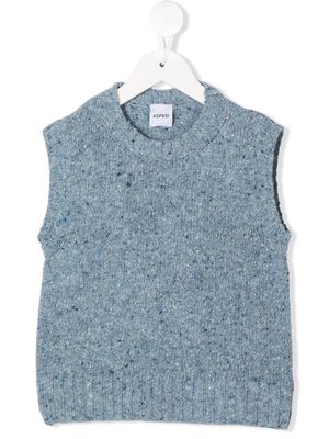 Aspesi Kids marl-knit jumper vest - Blue
