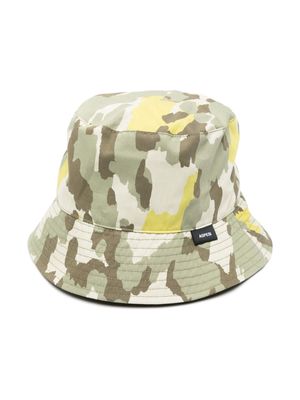 Aspesi Kids reversible camouflage-print bucket hat - Green