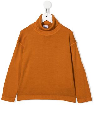 Aspesi Kids roll-neck fine-knit jumper - Orange