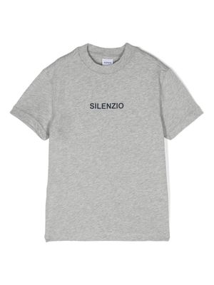 Aspesi Kids Silenzio mélange-effect cotton T-shirt - Grey