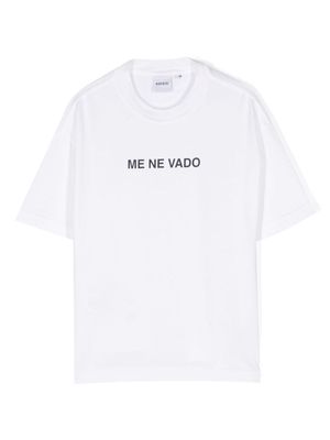 Aspesi Kids slogan-print cotton T-shirt - White