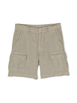 Aspesi Kids straight-leg linen cargo shorts - Green