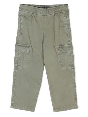 Aspesi Kids stretch-cotton cargo pants - Green