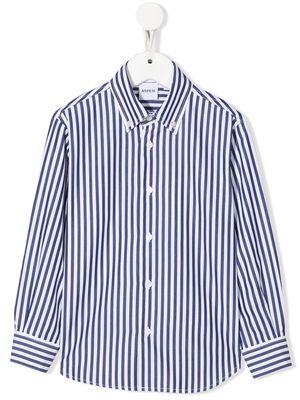 Aspesi Kids striped cotton shirt - Blue