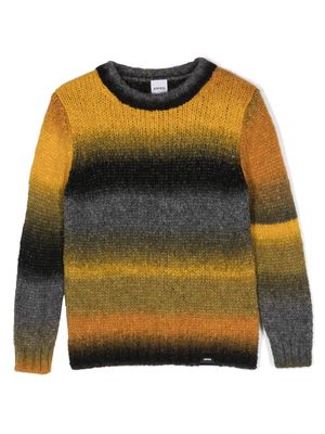 Aspesi Kids striped degradé knitted jumper - Yellow