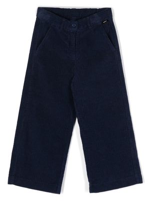 Aspesi Kids wide-leg corduroy trousers - Blue