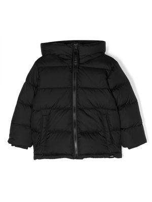 Aspesi Kids zip-up hooded padded coat - Black
