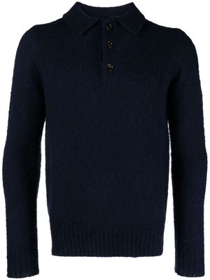 ASPESI knitted wool polo shirt - Blue