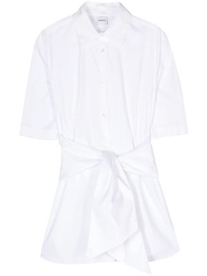 ASPESI lace-up detail poplin shirt - White