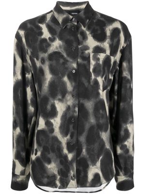 ASPESI leopard-print long-sleeve shirt - Grey
