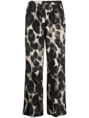 ASPESI leopard-print straight-leg trousers - Grey