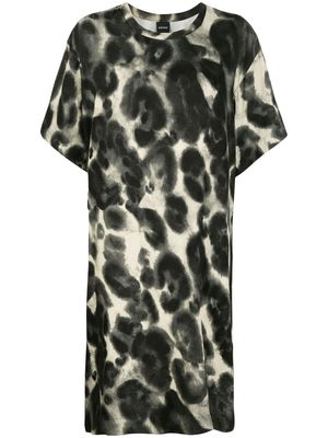 ASPESI leopard-print T-shirt dress - Grey