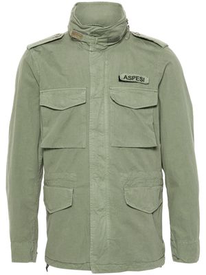 ASPESI logo-appliqué cotton jacket - Green