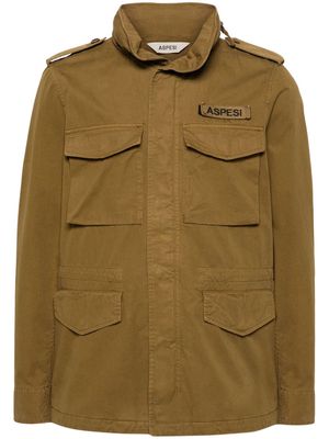 ASPESI logo-patch jacket - Brown