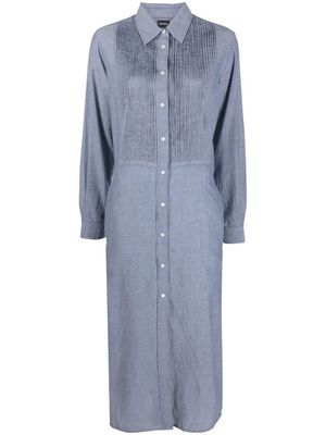 ASPESI long-sleeve cotton midi dress - Blue