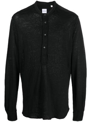 ASPESI long-sleeve linen T-shirt - Black