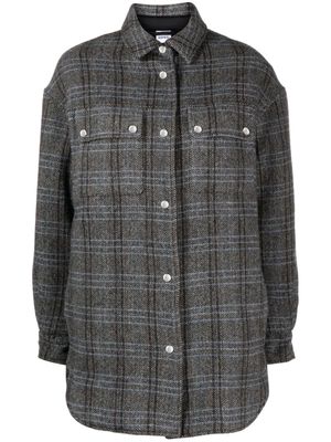 ASPESI mix-pattern virgin wool brushed jacket - Grey
