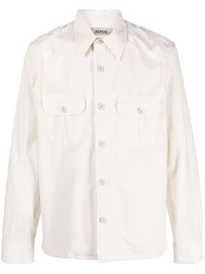 ASPESI oversized-collar cotton shirt - Neutrals