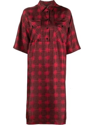 ASPESI plaid check shirt dress - Red