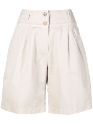 ASPESI pleat-detail Bermuda shorts - Neutrals