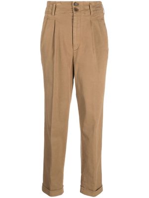 ASPESI pleat-detail straight-leg trousers - Brown