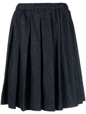 ASPESI pleated chambray cotton skirt - Blue