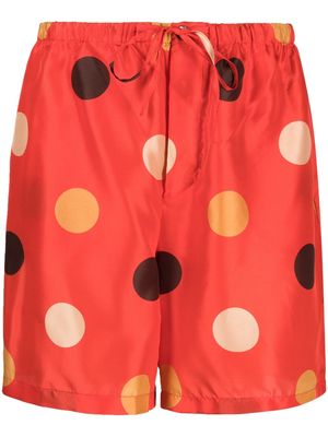 ASPESI polka-dot drawstring shorts - Red