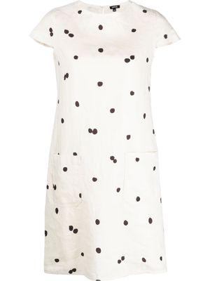 ASPESI polka dot-print linen dress - Neutrals